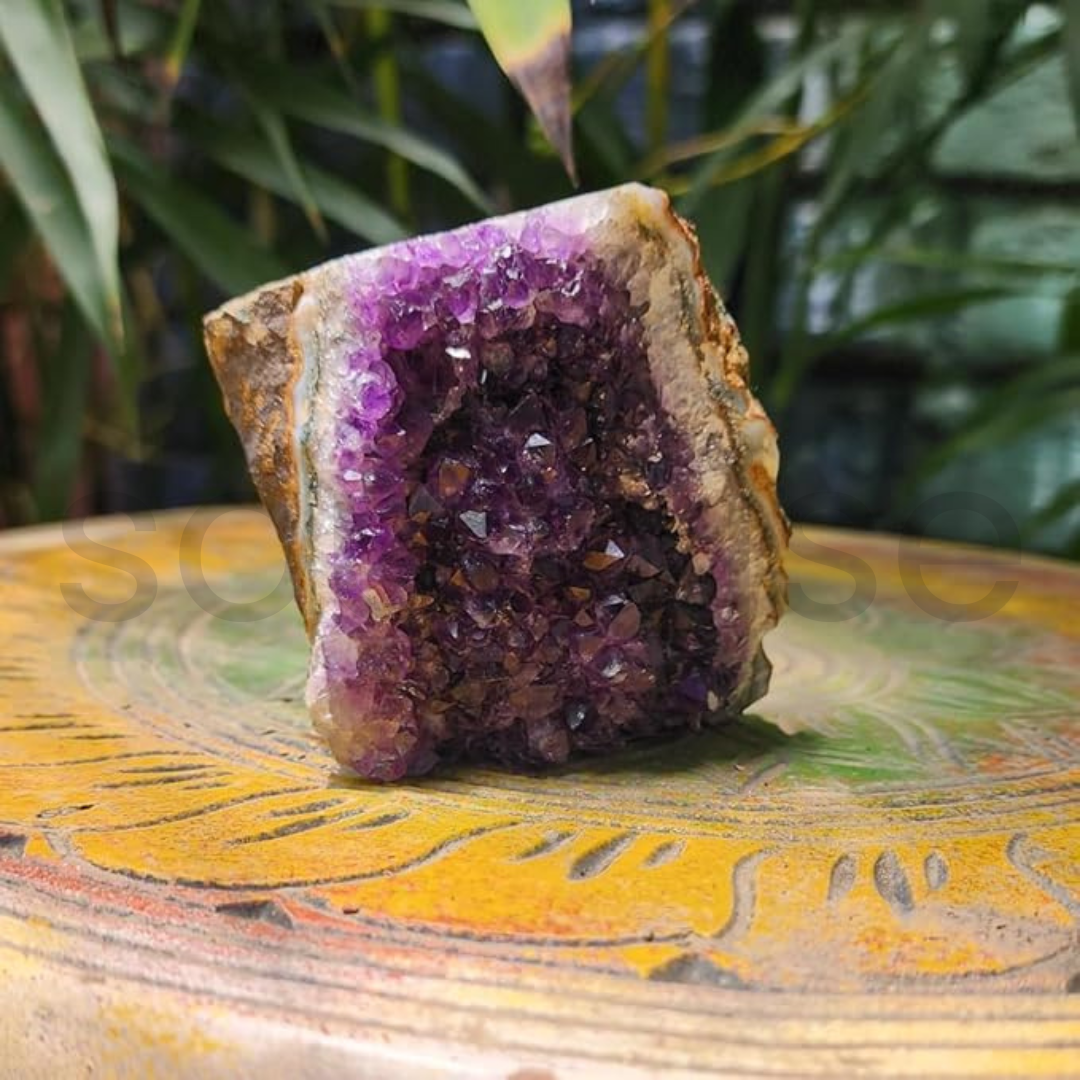 Amethyst Quartz Gemstone Cluster for Home Decor, Table Decor ,Crystal Gift, 7x7 cm.