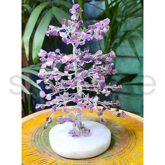 Amethyst Tree of Life  Symbol of balance, peace, and spiritual growth. Handcrafted with natural amethyst chips and a crystal base(8Inch).