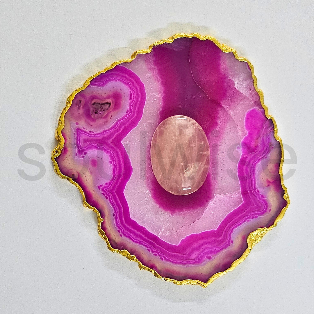 Soulwise Natural Rose Quartz Oval Cabochon – Polished Flat-Back Gemstone for Jewelry Making, Crystal Healing – 1 Piece.