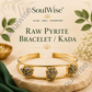 Double Cuff Raw Pyrite Bangle – Natural Crystal Cuff Bracelet for Prosperity, Confidence, Protection & Positive Energy