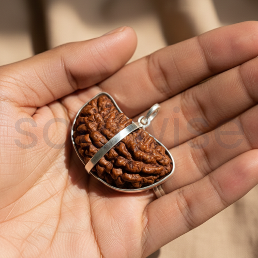 1 Mukhi Nepali Rudraksha Silver Pendant – Original Ek Mukhi Bead for Spiritual Awakening, Focus & Divine Blessings (Without Chain)