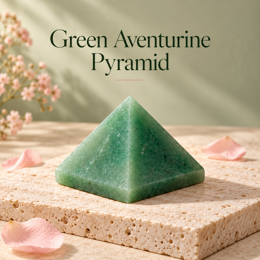 Green Aventurine Crystal Pyramid – Green Stone Décor for Meditation, Home, Office Desk & Spiritual Gifting
