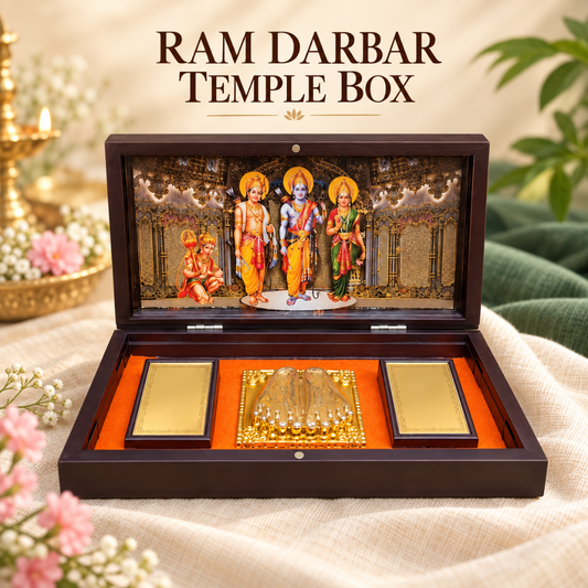 Ram Darbar Pooja Pocket Temple Box – Compact Travel Mandir for Personal Prayer & Devotional Gifting