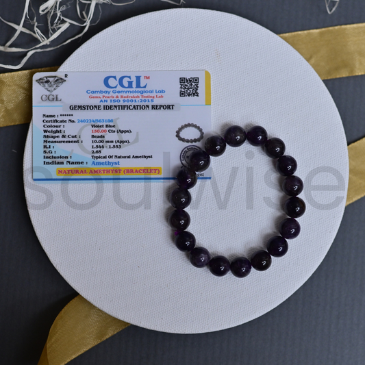 Amethyst 8mm Bracelet for Men & Women – Natural Crystal for Prosperity, Health, Wealth & Positive Energy