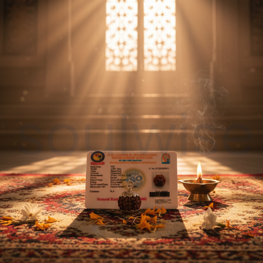 8 Mukhi Rudraksha Silver Pendant – Certified Nepalese Origin Bead for Success, Protection & Positive Energy