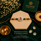 Money Magnet Scorpio Rakhi – Green Jade, Citrine, Pyrite & Mother of Pearl Zodiac Rakhi for Prosperity, Strength & Positive Energy