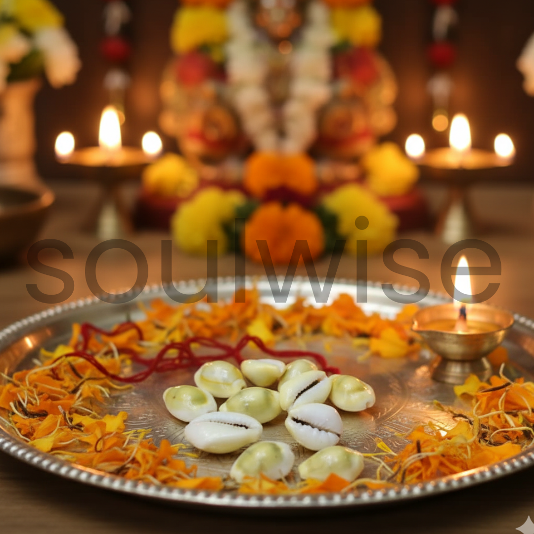Soulwise Diwali Yellow Kaudi | पीली कौड़ी  Set of 11 for Diwali pooja, brings financial stability, wealth, and abundance, Removal of Obstacles.