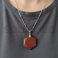 Red Jasper Hexagon Shape Pendant Healing Crystal - Genuine Grounding Stone