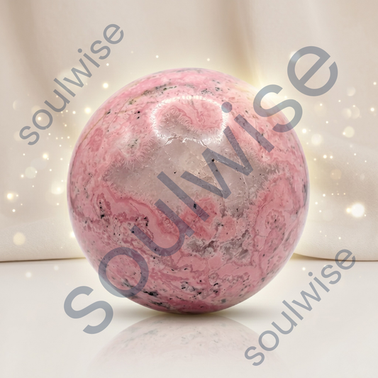 Rhodochrosite Crystal Sphere – Natural Healing Crystal Ball for Love, Emotional Healing, Compassion & Inner Harmony | Polished Gemstone Sphere for Meditation, Reiki & Home Décor