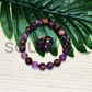 Natural Amethyst Crystal Bracelet (8mm) & Heart-Shaped Pendant Necklace Set – Healing, Protection & Spiritual Balance