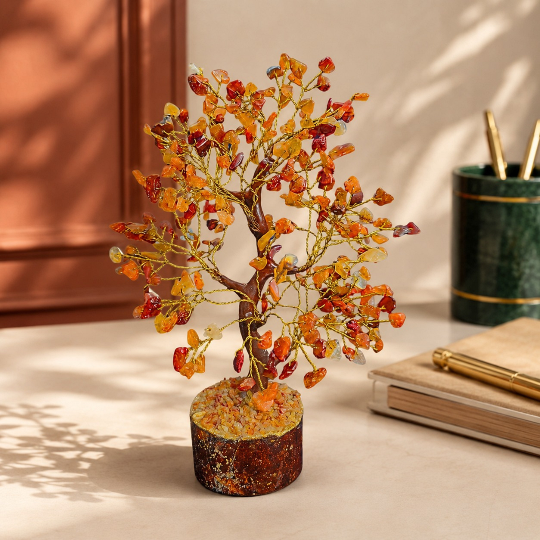 Carnelian Crystal Tree, 8 inches Tall for Passion, Joy, Positive Energy & Happiness
