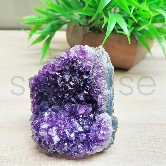 Healing Amethyst Geode – AAA Grade Self-Standing Raw Crystal Cluster (3" | 350–400g)