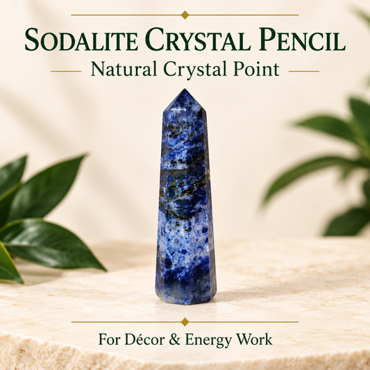 Sodalite Tower 3 Inch – Natural Healing Crystal Point for Mental Clarity, Focus, Communication, Intuition, Reiki, Meditation & Chakra Balancing