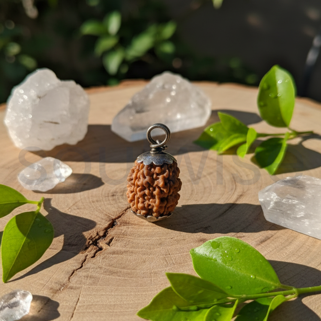 Original 3 Mukhi Nepali Rudraksha Silver Pendant (Without Chain) – Teen Mukhi Agni Energy Bead