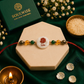 Money Magnet Leo Rakhi – Green Jade, Citrine, Pyrite & Mother of Pearl Zodiac Rakhi for Prosperity, Confidence & Positive Energy