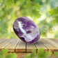 Natural Amethyst Palm Stone – Healing Crystal for Meditation, Stress Relief & Energy Balancing – Pocket-Sized Worry Stone