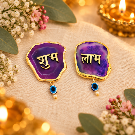 एगेट क्रिस्टल शुभ लाभ द्वार सजावट