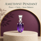 Natural Amethyst Gemstone Pendant – Oval-Cut Purple Crystal Jewellery