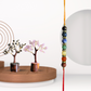 Soulwise Rakhi Gift for Brother – Rose Quartz & Pyrite Crystal Tree Set with Wooden Base (6") + Designer 7 Chakra Healing Stone Rakhi – Raksha Bandhan Special Combo Gift.