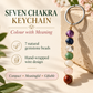 Seven Chakra Bead Keychain, with Random Golden or Silver Colour, Natural Gemstone Healing Keyring, for Positivity, Protection, and Good Energy