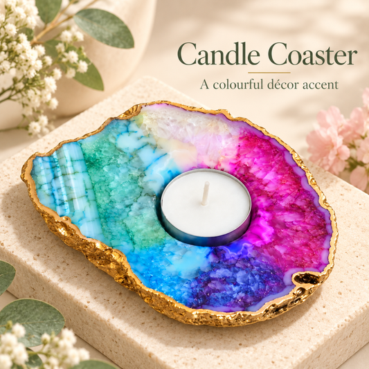 Agate Candle Holder – Decorative Stone Candle Stand for Home Décor, Festive Table Settings & Housewarming Gifting