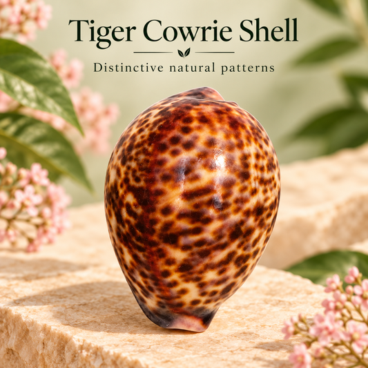 Tiger Cowrie Shell – Patterned Decorative Sea Shell for Home Décor, Coastal Displays & Collectible Gifting