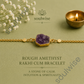 Rough Amethyst Rakhi Cum Bracelet – Natural Crystal Rakhi Bracelet for Peace, Protection, Intuition & Positive Energy