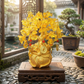 Bonsai Citrine Tree Money Tree Feng Shui,Gold Crystal Ornaments with 6 Hanging Coin Charms for Health, Wealth and Happiness((7 x 3 inch)