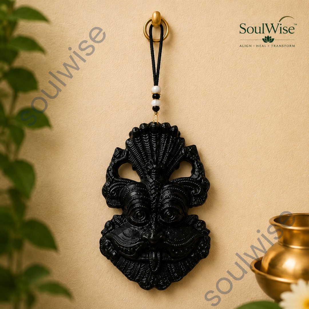 Black Tourmaline Crystal Face Carving – Natural Healing Crystal Décor for Protection, Grounding & Positive Energy
