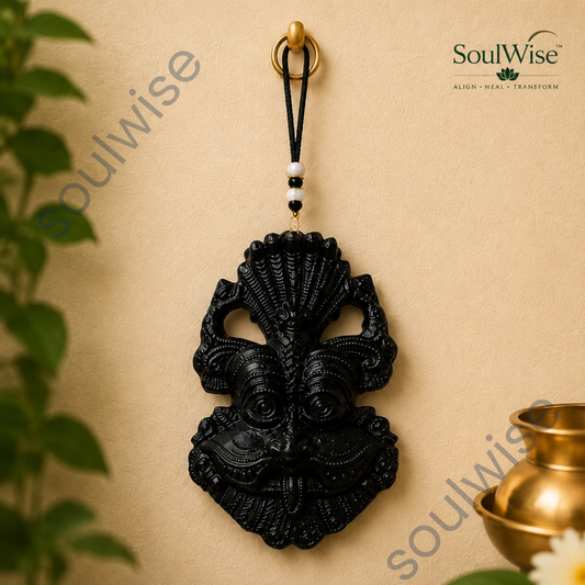 Black Tourmaline Crystal Face Carving – Natural Healing Crystal Décor for Protection, Grounding & Positive Energy
