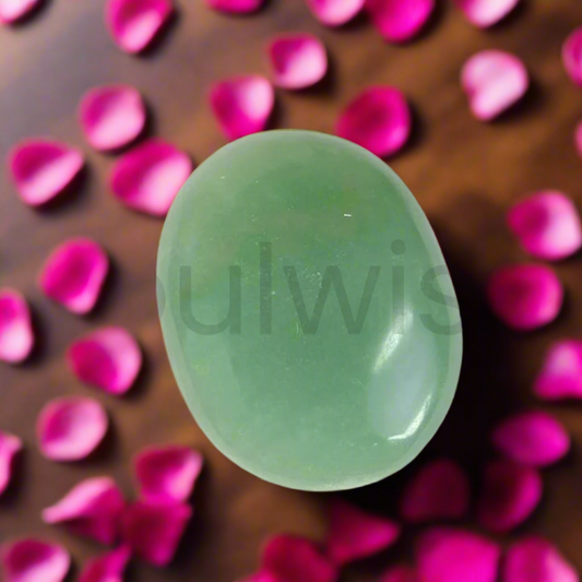 Soulwise Green Aventurine Palm Stone – Polished Worry Stone for Luck, Healing, Meditation, Energy Work & Pocket Comfort – Natural Crystal for Abundance & Stress Relief