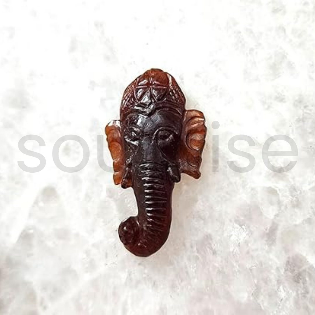 Enchanting Krystals Soulwise Gomedh Ganesha Head Idol – 37 Carats |