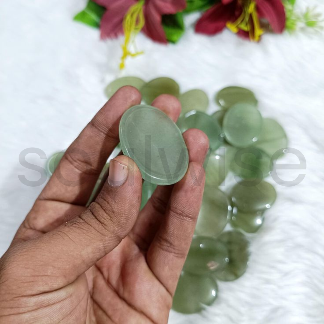 Soulwise Green Aventurine Worry Stone – Thumb Stone, Natural Crystal Healing Pocket Stone