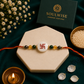 Money Magnet Swastik Rakhi – Green Jade, Citrine, Pyrite & Mother of Pearl Rakhi for Prosperity, Protection & Positive Energy
