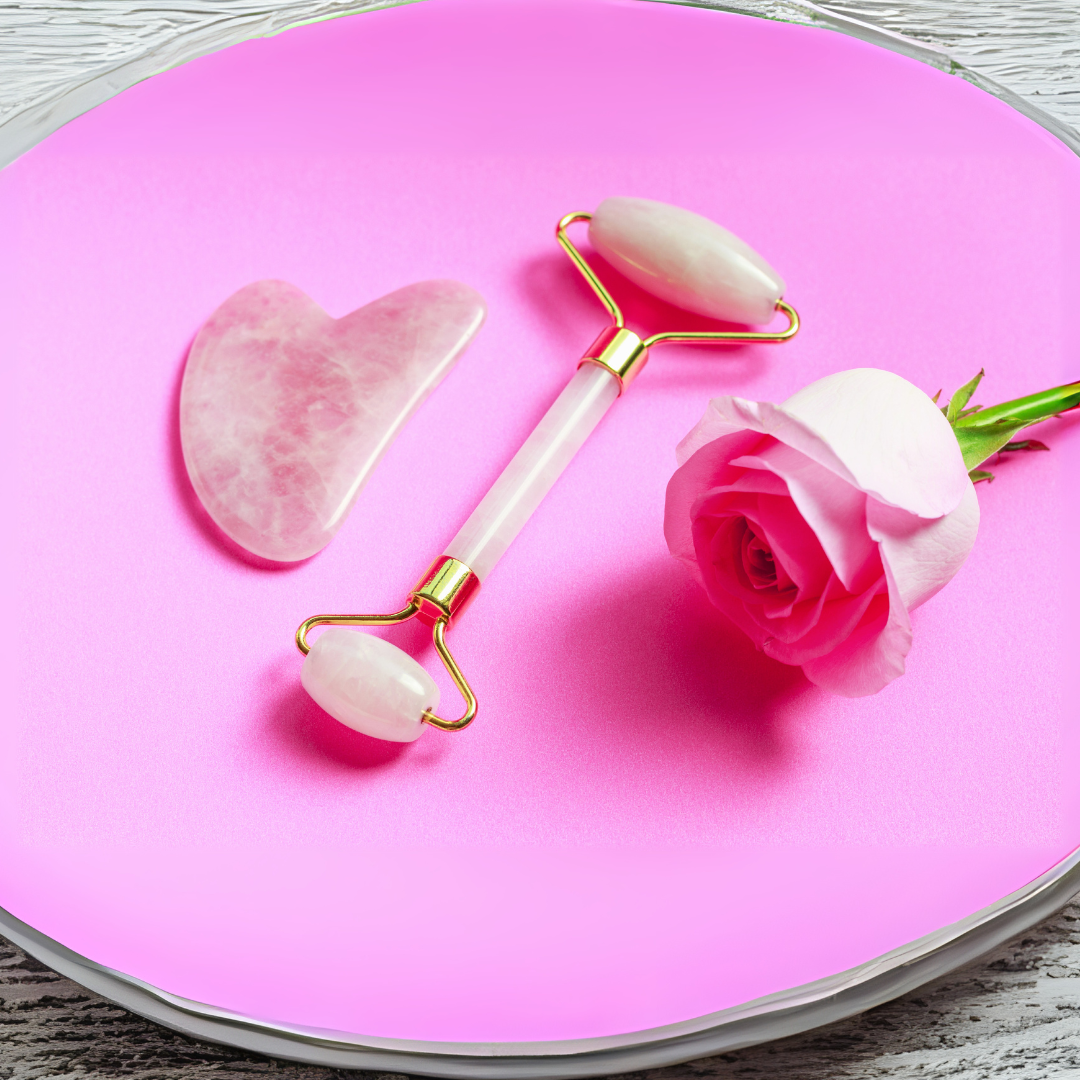 Rose Quartz Gua Sha and Face Roller