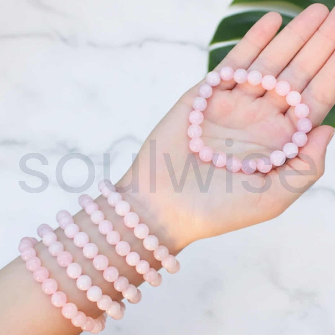 Natural Rose Quartz 8mm Beaded Bracelet for Love, Relationship and Harmony for Men & Women