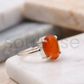 Natural Carnelian Gemstone Ring in German Silver for confidence, creativity, and positive energy,Adjustable .
