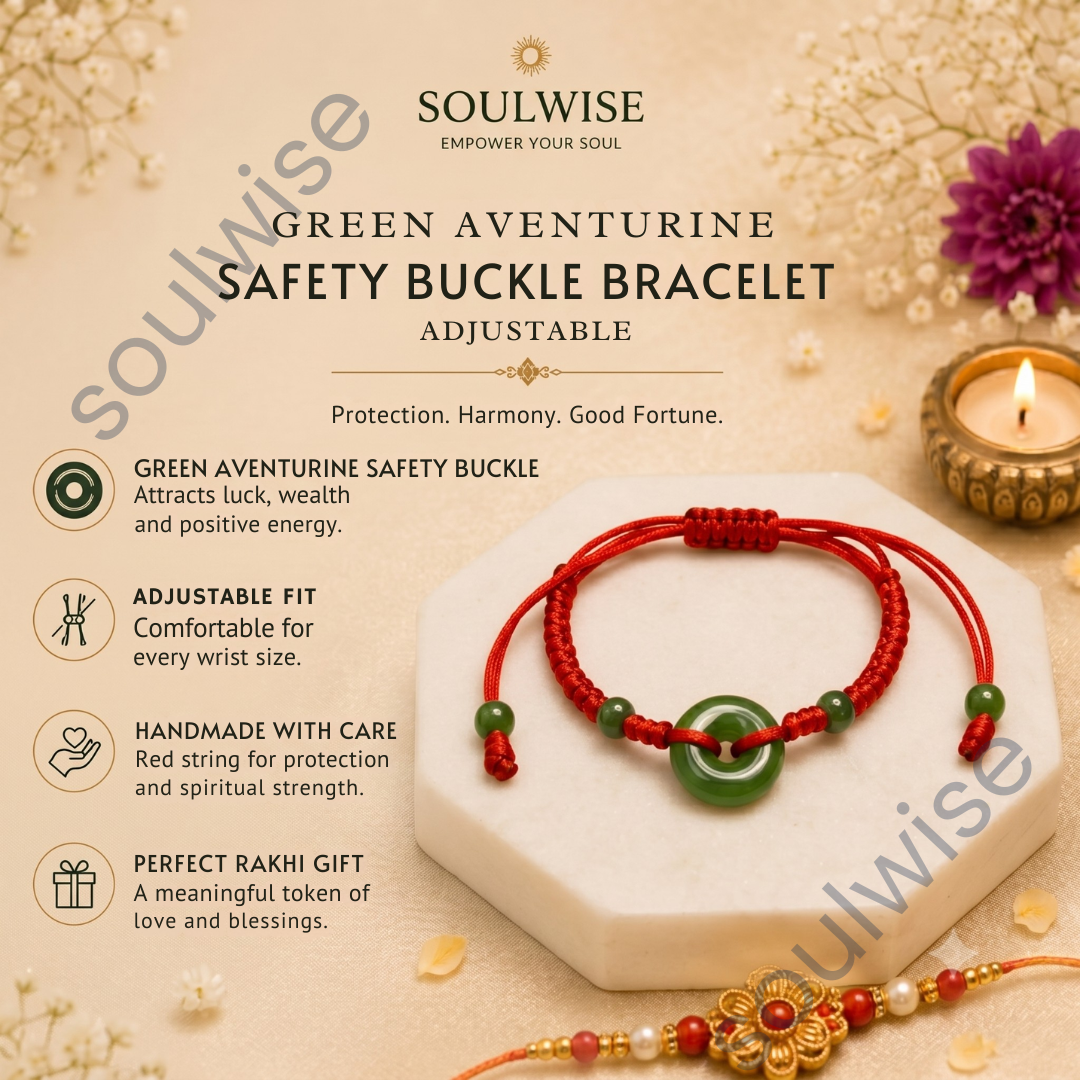 Green Aventurine Safety Buckle Bracelet – Natural Crystal Bracelet for Prosperity, Good Luck, Growth & Positive Energy