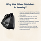 Silver Obsidian Pendant Healing Crystal – Natural Volcanic Stone for Protection, Inner Reflection & Grounding – Spiritual Energy Tool for Meditation, Shadow Work & Chakra Balancing ( Round)