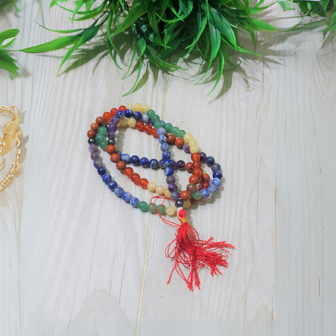 7 Chakra Crystal Jaap Mala Necklace