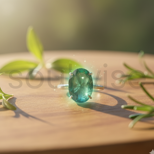 Green Aventurine Gemstone Ring – Natural Crystal Ring in Sterling Silver, Handmade Healing Stone Jewelry for Women – Boho, Spiritual & Elegant