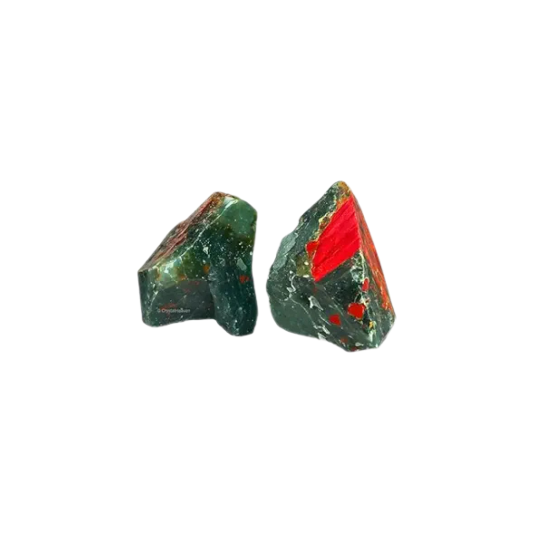 Bloodstone Raw Natural Crystal – Unpolished Healing Stone for Strength, Courage & Vitality | Grounding Root Chakra Energy (50g)