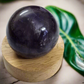 Amethyst Sphere Crystal Lamp – Natural Stone Night Light for Healing, Decor & Meditation – USB LED Base Included