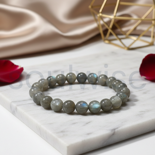 Labradorite Bracelet 8mm for Women & Men with Certificate – Natural Crystal for Protection, Intuition & Energy Shield