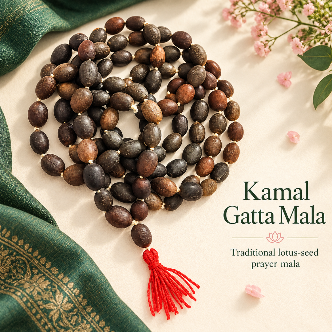 Kamal Gatta Mala – Lotus Seed Jaap Mala for Lakshmi Puja, Mantra Chanting, Meditation & Spiritual Gifting