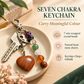 Seven Chakra Bead Keychain with Random Crystal Heart Stone – Natural Healing Energy Keyring for Positivity, Balance & Protection