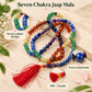7 Chakra Crystal Jaap Mala Necklace – Natural Seven Chakra Healing Gemstone Prayer Beads for Meditation, Reiki, Energy Alignment & Spiritual Balance