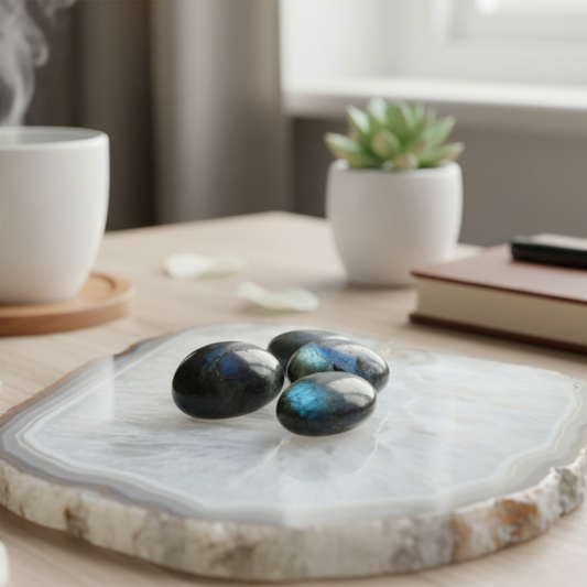 Labradorite Big Tumbles – Set of 2 Natural Healing Crystals, Polished