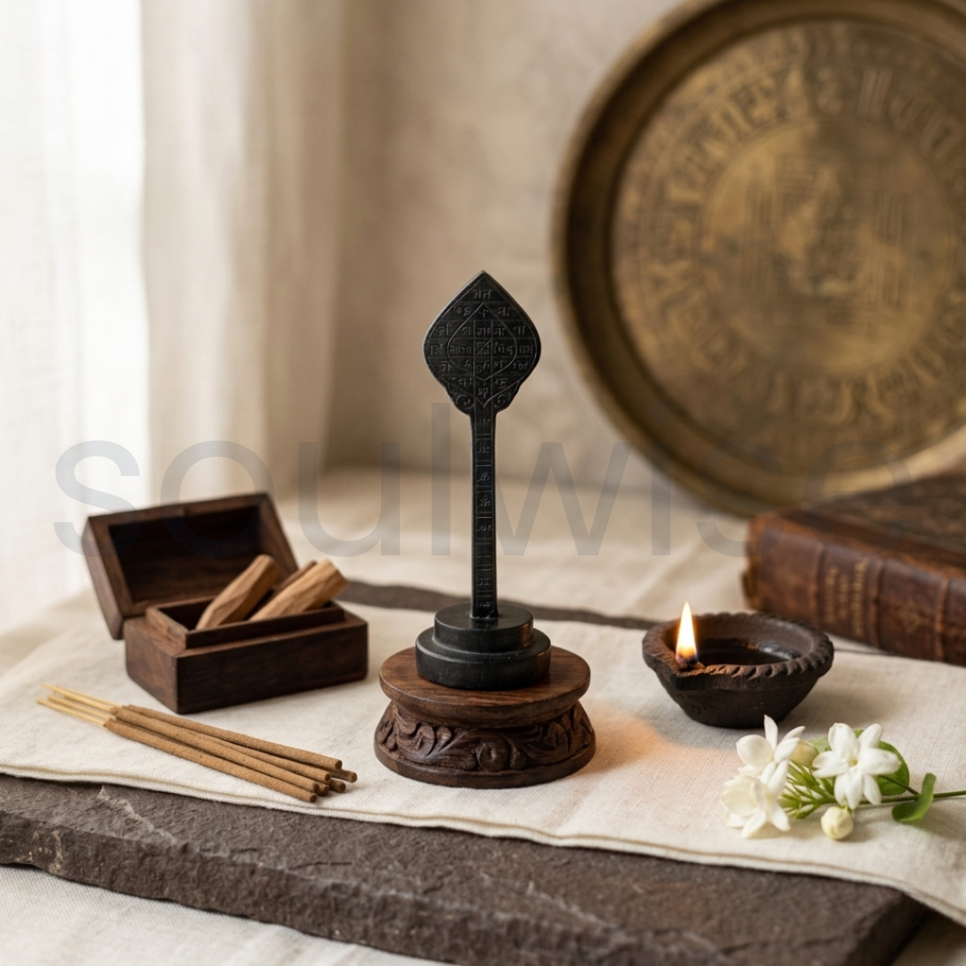 Natural Ebony Vel – Sacred Vel Symbol for Protection, Strength & Divine Blessings