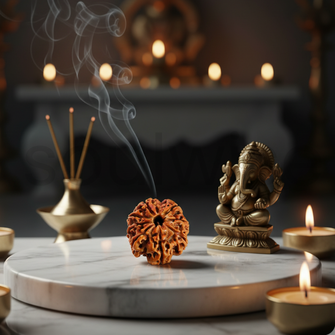 8 Mukhi Nepali Rudraksha Bead — Natural, Lab‑Certified, Spiritual Pendant / Mala Bead